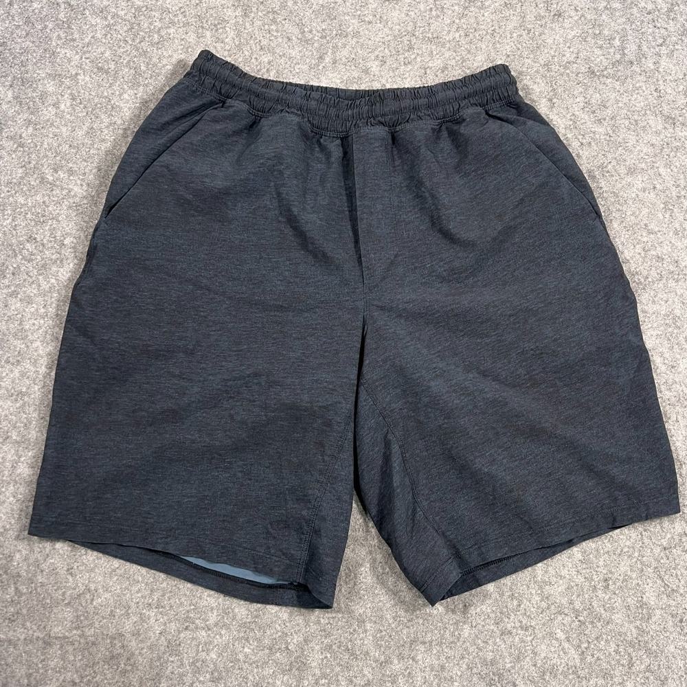 Lululemon Athletica Heather Iron Navy Blue Pace Breaker Shorts Men's Size Small